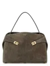 Ferragamo Grey Suede Large Hug Soft Shoulder Bag
