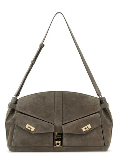 FERRAGAMO WOMEN'S SUEDE SHOULDER BAG