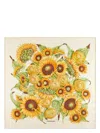 Ferragamo Sunflower Print Silk Scarf In Yellow,orange