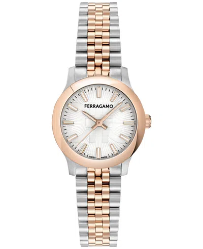 Ferragamo Women's Swiss Duo Two-tone Stainless Steel Bracelet Watch 28mm In Multi