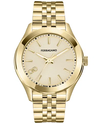 Ferragamo Women's Swiss Gold Ion Plated Bracelet Watch 38mm
