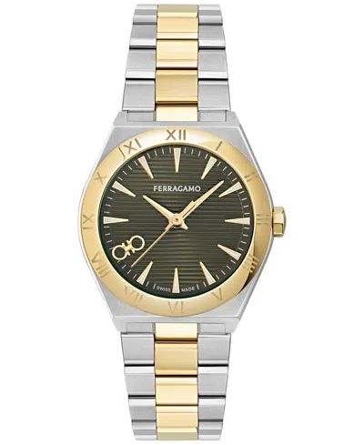 Ferragamo Women's Swiss Vega Upper East Two-tone Stainless Steel Bracelet Watch 28mm In Two Tone