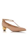 Ferragamo Tania Patent T-strap Pumps