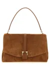 Ferragamo Suede With Gancini Hardware Shoulder Bag In Orange