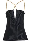 Ferragamo Women Satin Sleeveless Top In Black