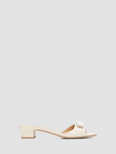 Ferragamo Women's Vanilla Patent Leather Mules In Multi