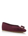 Ferragamo Vara Bow Ballerinas In Burgundy