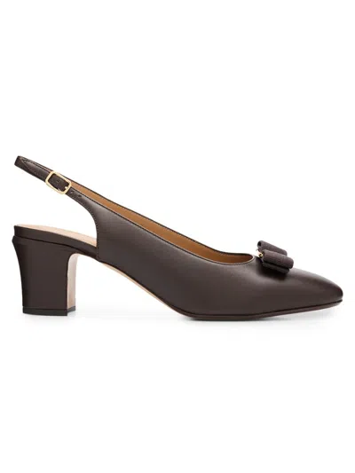 Ferragamo Women's Vara Bow 50mm Slingback Pumps In Animal Print