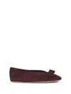 Ferragamo Bow Detail Flat Sole Ballerina Shoes