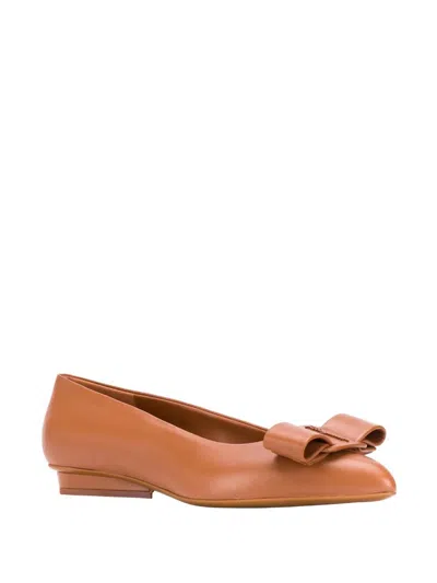Ferragamo Women's Vara Bow Ballet Flats In Brown