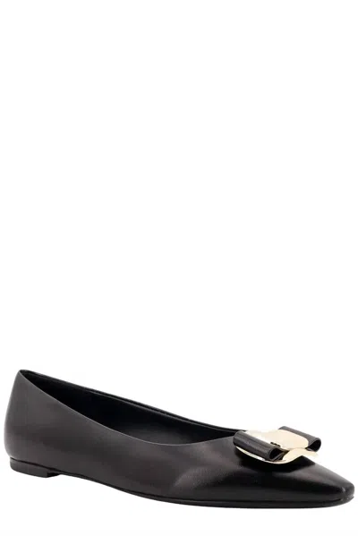 Ferragamo Women's Vara Bow Detailed Ballet Flats In Black