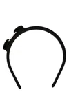 Ferragamo Black Headband With Bow And Logo Plaque In Black