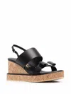 Ferragamo Women's Vara Bow Wedge Sandals In Black In Black