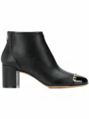 Ferragamo Vara Chain Leather Ankle Boots In Multi