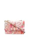 Ferragamo Vara Floral-print Leather Satchel Bag In Pink