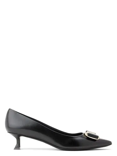 FERRAGAMO WOMEN'S VARA LEATHER PUMPS