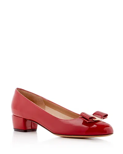 FERRAGAMO WOMEN'S VARA LEATHER PUMPS