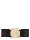 Ferragamo Vara Bow Leather Hair Clip In Black