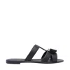 Ferragamo Leather Sandals Bow Detail Metallic Accent