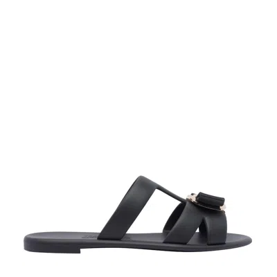 FERRAGAMO FERRAGAMO WOMEN VARA PLATE NEW SLIDE