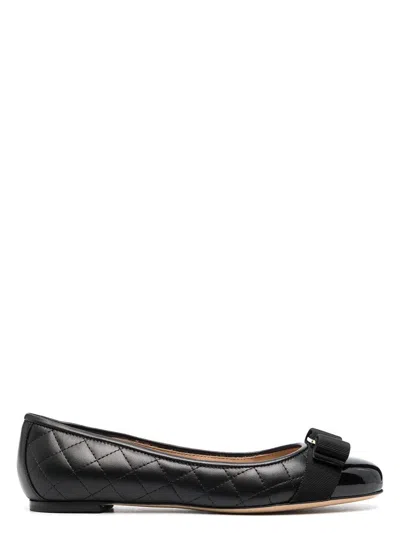 FERRAGAMO WOMEN'S VARA QUILTED LEATHER BALLET FLATS