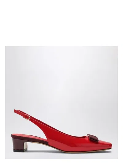 Ferragamo Women's Vara Red/burgundy Slingback Pumps | Size 5 | 07798471cle