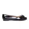 Ferragamo Varina Bow-embellished Patent-leather Ballet Flats