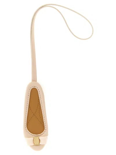 Ferragamo Women Pink Varina Solid Key Holder In Blue