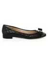 FERRAGAMO WOMEN'S VARINA QUILTED LEATHER BALLET FLATS