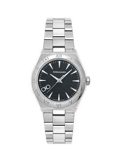 Ferragamo Women's Vega Upper East Stainless Steel Goldtone Bracelet Watch/28mm In White
