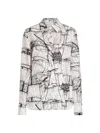 FERRAGAMO WOMEN'S VELIERO PRINT SILK SHIRT