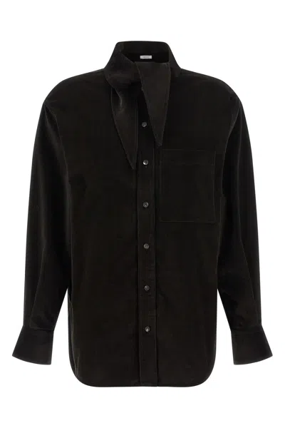 Ferragamo Women Velvet Overshirt In Brown