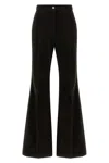 Ferragamo Striped Flared Velvet Trousers In Brown