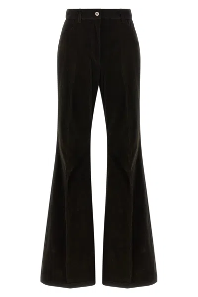 Ferragamo Women Velvet Pants In Brown