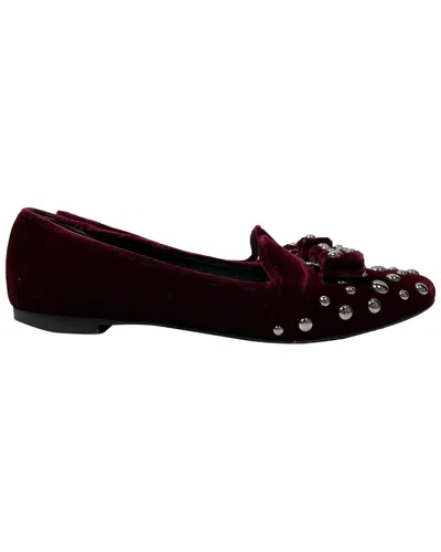 Ferragamo Women's Velvet Studded Bow Detail Ballet Flat, Size Us | 7  (authentic Pre-loved)