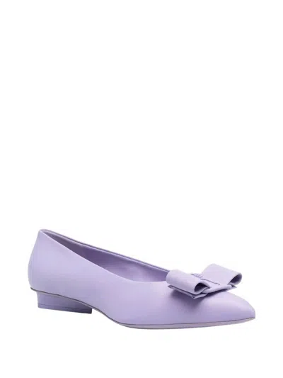 Ferragamo Women's Viva Bow Ballerina Shoes In Purple