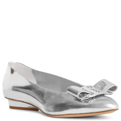 Ferragamo Women's Viva Bow Detail Shoes In Silver