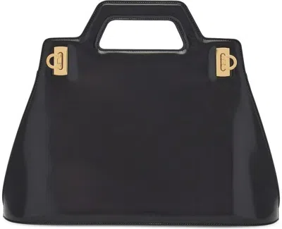 Ferragamo Women's Wanda Leather Top-hndle Bag In Black