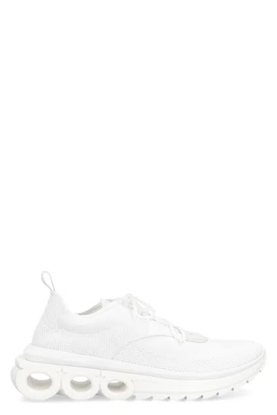 Ferragamo White Lace Up Sneakers