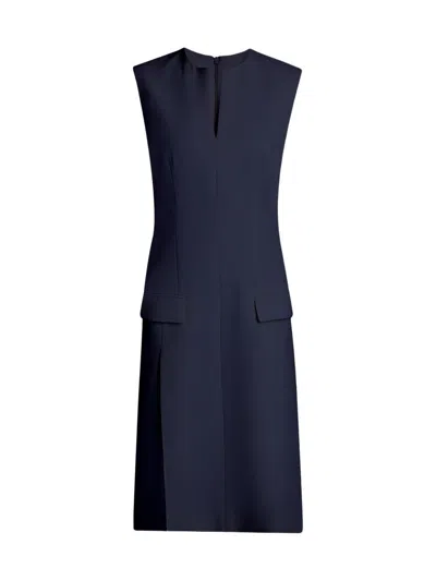 Ferragamo Women's Wool Sheath Midi-dress In Blue