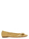 Ferragamo Ballet Flat With New Vara Plate In Silkoro