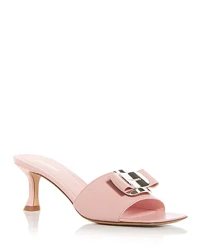 Ferragamo Women's Zelie Royal Bow Slide Sandals In Nylund Pink