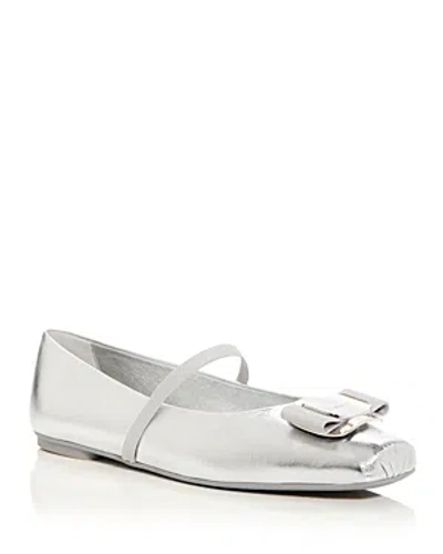 Ferragamo Zina Silver Ballerinas