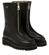 Ferragamo Euralio Genuine Shearling Lined Boot In Black