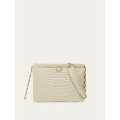Ferragamo Gancini Quilted Leather Shoulder Bag In Neutral