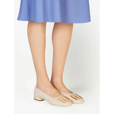 Ferragamo Womens Beige Ballerinas Flats In Neutral