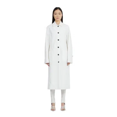 Ferragamo Womens Bright White Single-breasted Dust Coat