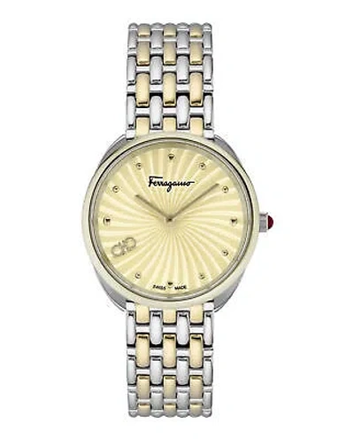 Pre-owned Ferragamo Womens Cuir Two Tone 34mm Bracelet Fashion Watch