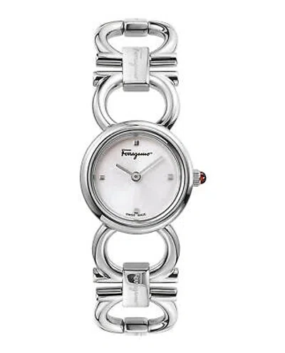 Pre-owned Ferragamo Womens Double Gancini Stainless Steel 22mm Bracelet Fashion Watch