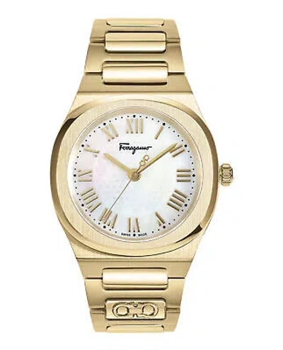 Pre-owned Ferragamo Womens  Elliptical Gold 36mm Bracelet Fashion Watch